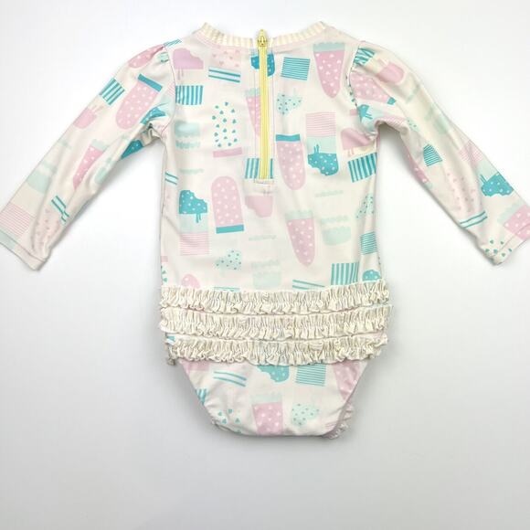 RuffleButts Popsicle Rash Guard Ruffle Swimsuit - Picture 13 of 13